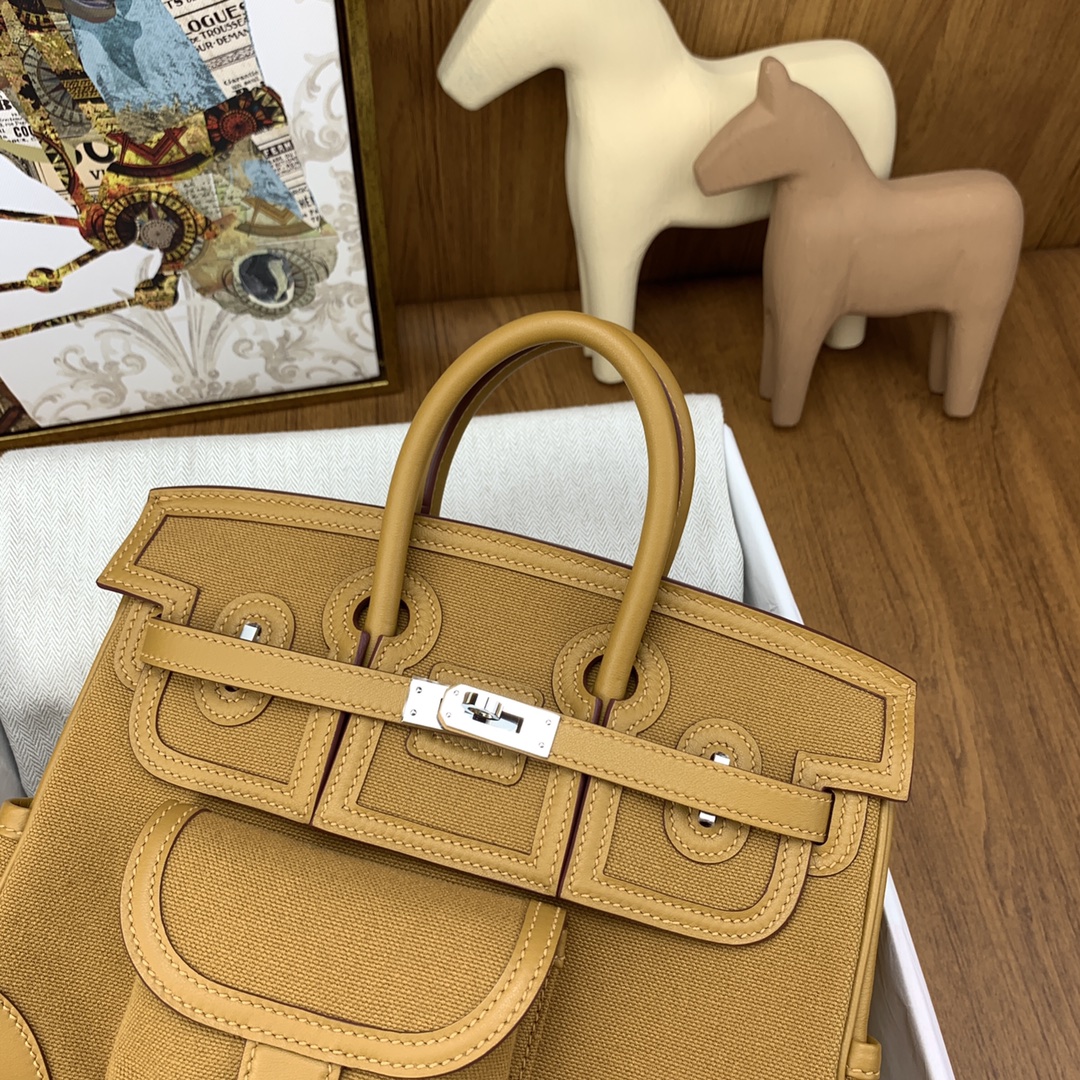 Hermes Cargo Birkin 25CM Limited Edition Canvas Handbag Sesame